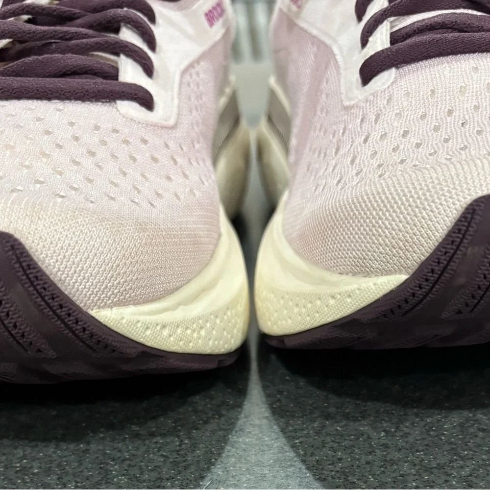 Brooks Women's Adrenaline 24 GTS Shoes - Light Pink and Dark Burgundy accent. - Picture 4 of 9